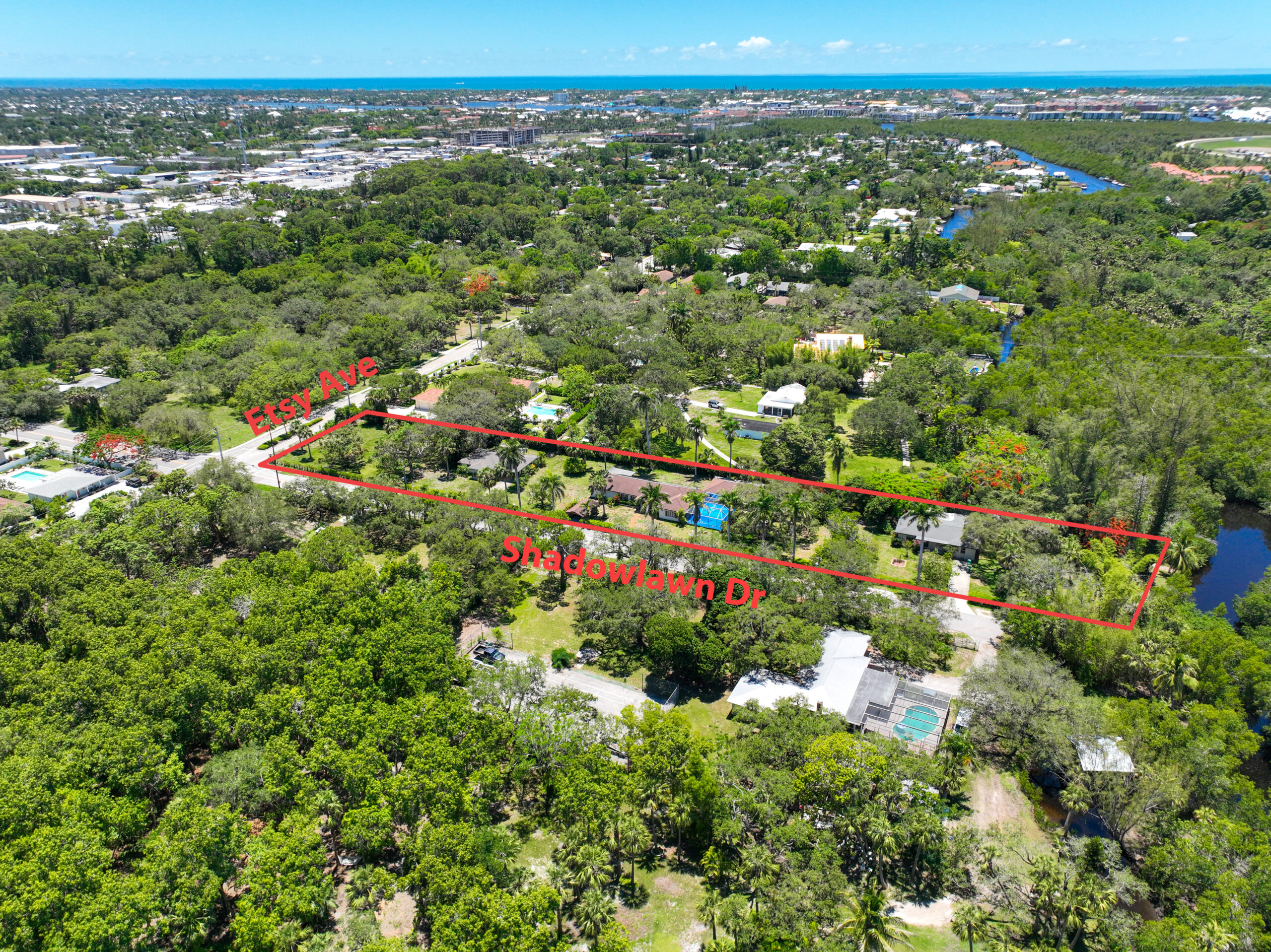 Shadowlawn Naples property, aerial view - far away distance